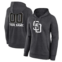 Women's Charcoal San Diego Padres Personalized Monochrome Name & Number Pullover Hoodie