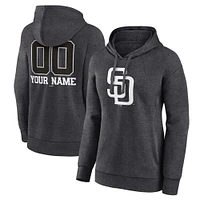 Women's Charcoal San Diego Padres Personalized Monochrome Name & Number Pullover Hoodie