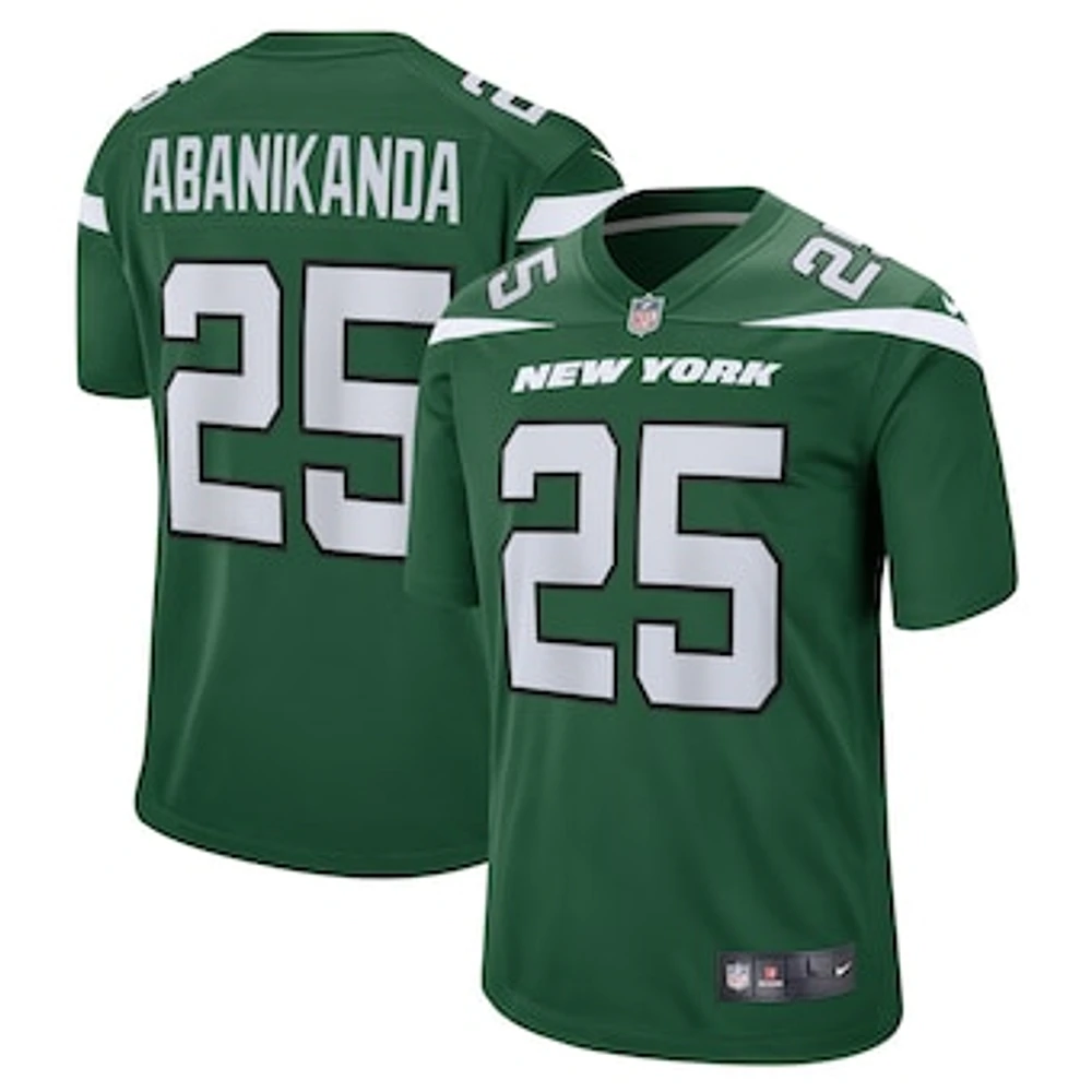 Men's Nike Israel Abanikanda Gotham Green New York Jets  Game Jersey