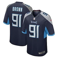 Men's Nike Shakel Brown  Navy Tennessee Titans Game Jersey