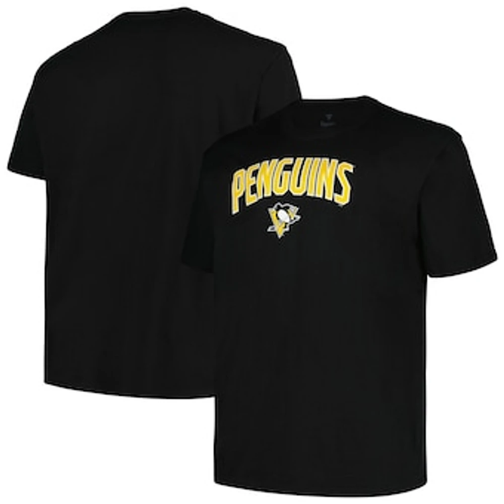 Men's Profile Black Pittsburgh Penguins Big & Tall Arch Over Logo T-Shirt