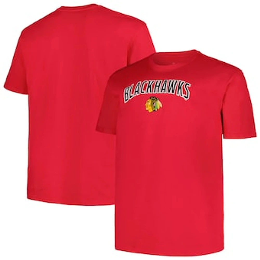 Men's Profile Red Chicago Blackhawks Big & Tall Arch Over Logo T-Shirt