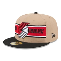 Men's New Era Tan/Black Portland Trail Blazers 2024 NBA Draft 59FIFTY Fitted Hat