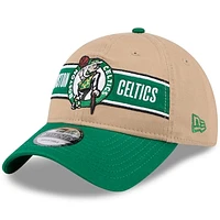 Men's New Era Tan/Kelly Green Boston Celtics 2024 NBA Draft 9TWENTY Adjustable Hat