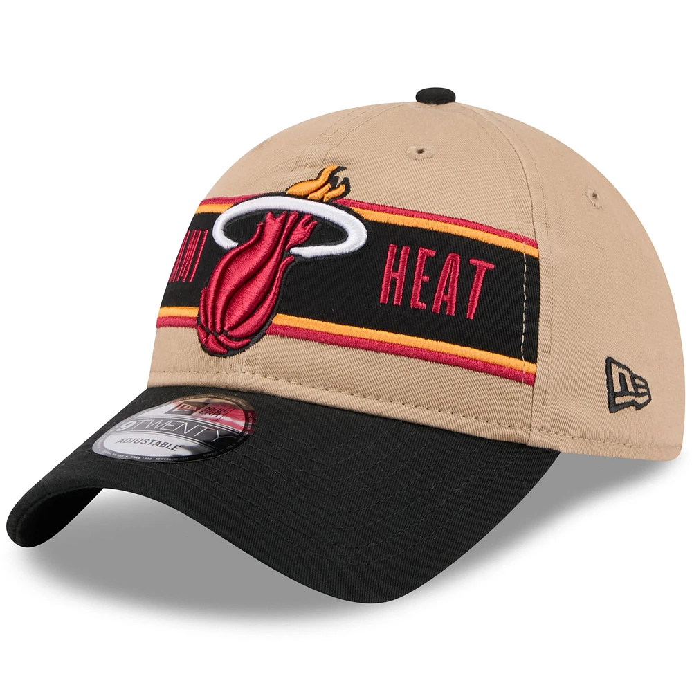 Men's New Era Tan/Black Miami Heat 2024 NBA Draft 9TWENTY Adjustable Hat