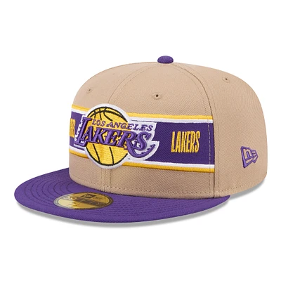 Men's New Era Tan/Purple Los Angeles Lakers 2024 NBA Draft 59FIFTY Fitted Hat