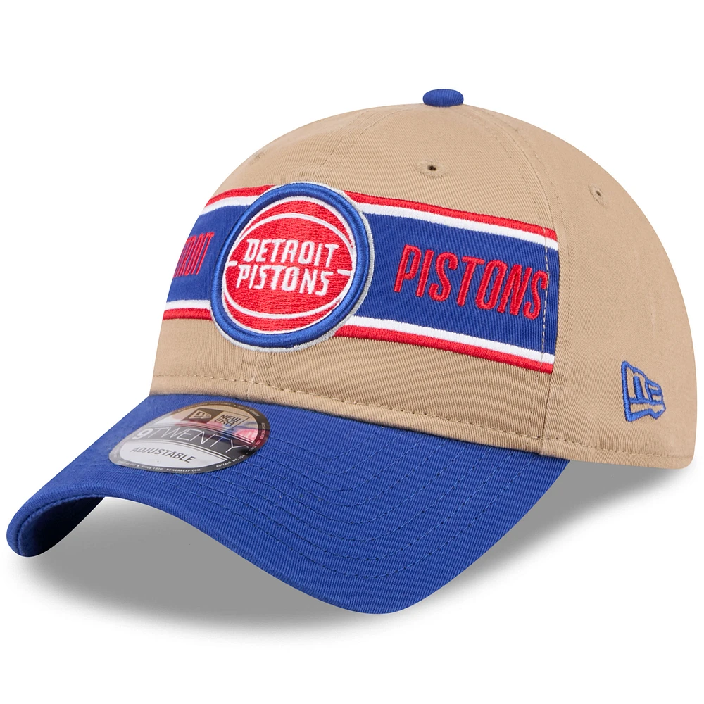 Men's New Era Tan/Blue Detroit Pistons 2024 NBA Draft 9TWENTY Adjustable Hat