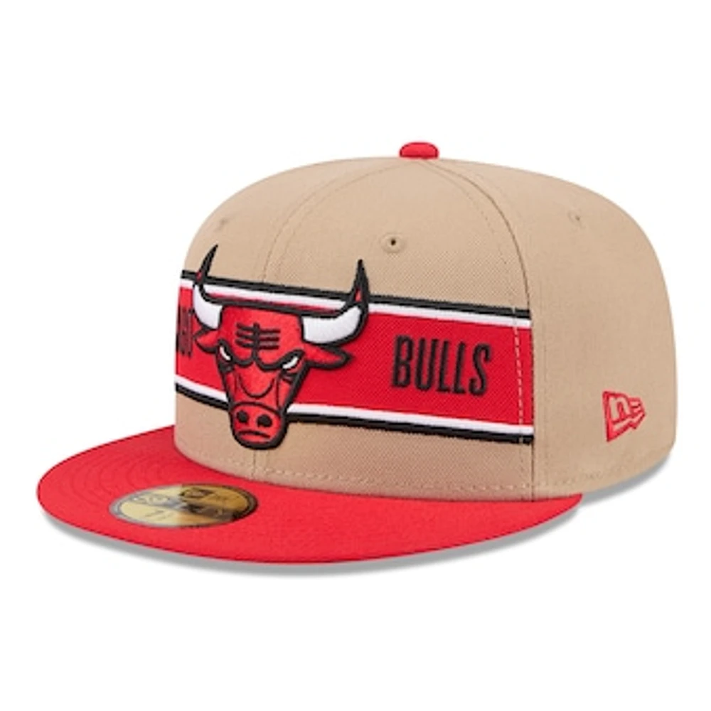 Men's New Era Tan/Red Chicago Bulls 2024 NBA Draft 59FIFTY Fitted Hat