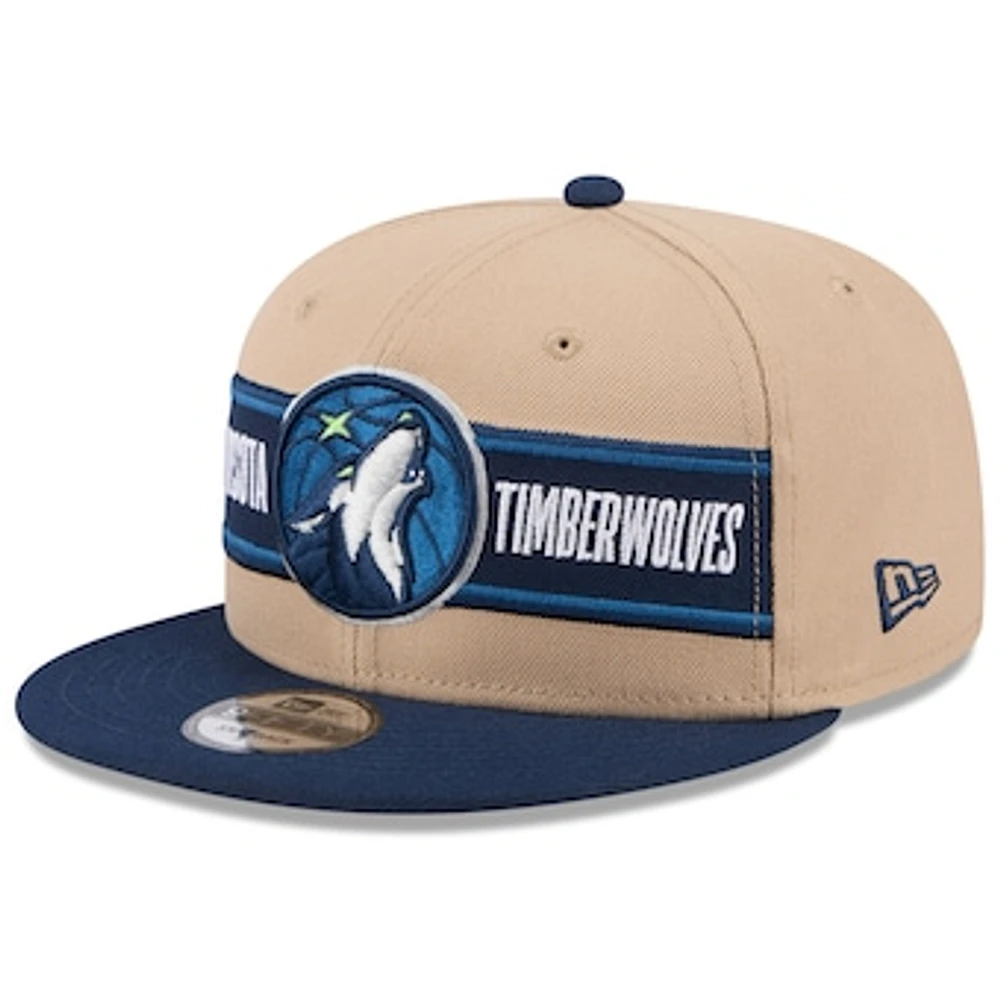 Men's New Era Tan/Navy Minnesota Timberwolves 2024 NBA Draft 9FIFTY Snapback Hat