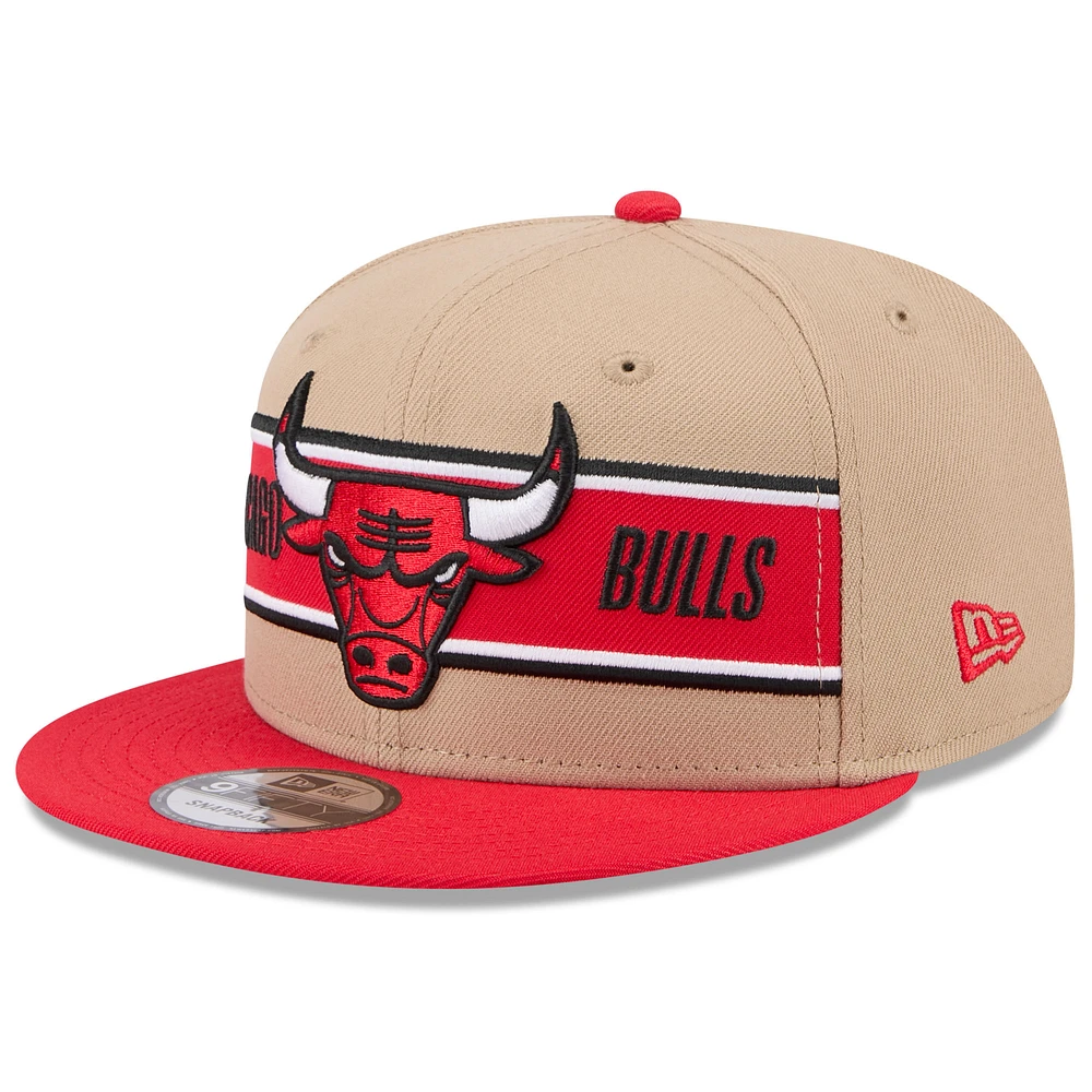 Youth New Era Tan/Red Chicago Bulls 2024 NBA Draft 9FIFTY Snapback Hat