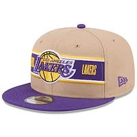 Youth New Era Tan/Purple Los Angeles Lakers 2024 NBA Draft 9FIFTY Snapback Hat