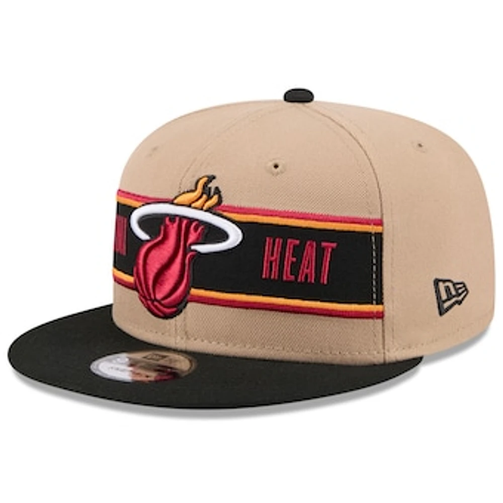 Youth New Era Tan/Black Miami Heat 2024 NBA Draft 9FIFTY Snapback Hat