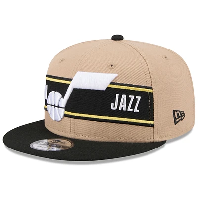 Youth New Era Tan/Black Utah Jazz 2024 NBA Draft 9FIFTY Snapback Hat