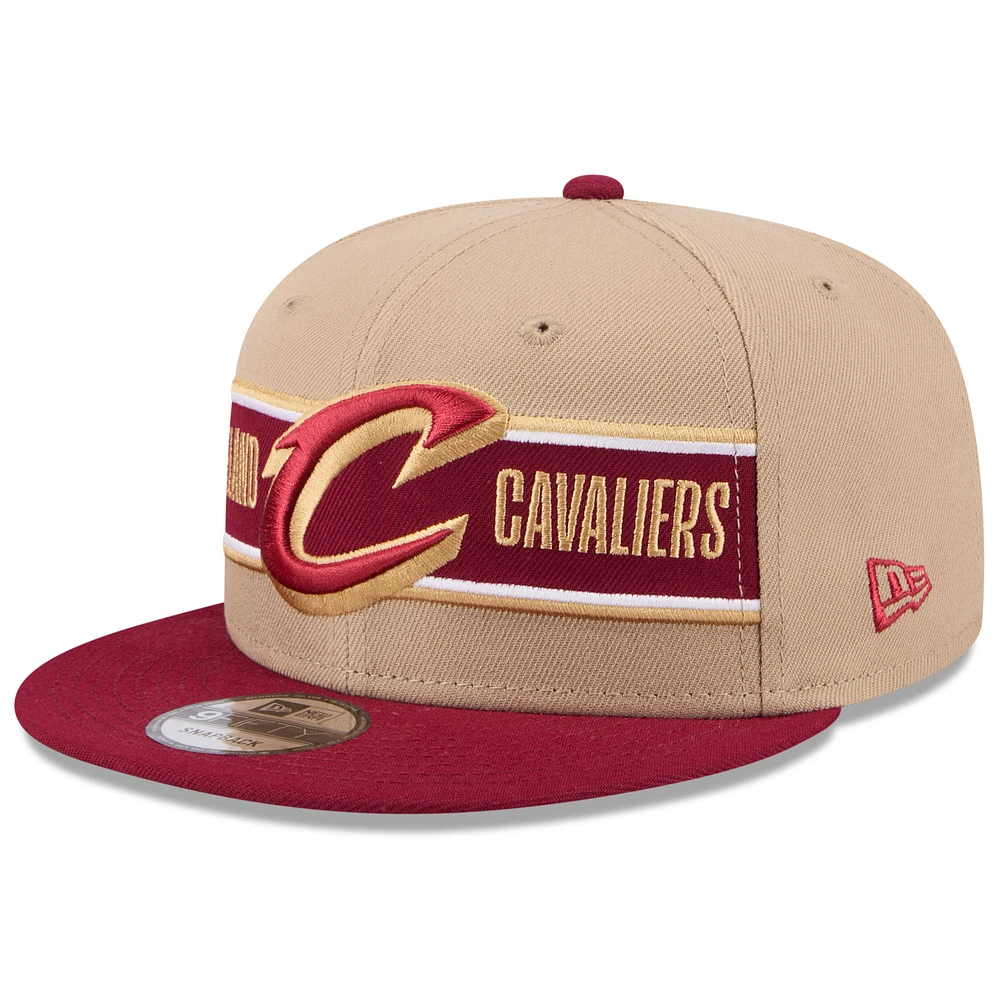 Men's New Era Tan/Wine Cleveland Cavaliers 2024 NBA Draft 9FIFTY Snapback Hat