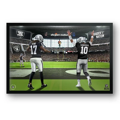 Jimmy Garoppolo & Davante Adams Las Vegas Raiders 27" x 39" Framed Two Player Art Print
