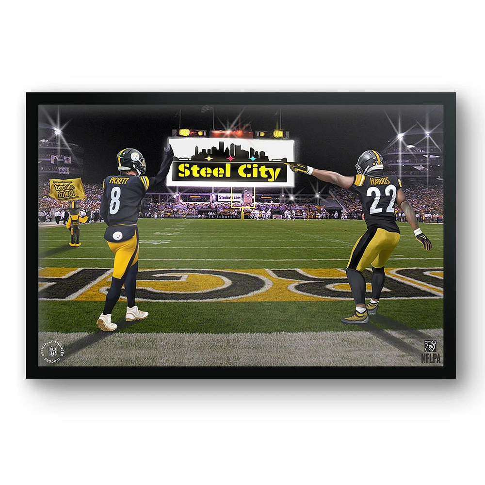Kenny Pickett & Najee Harris Pittsburgh Steelers 27" x 39" Framed Two Player Art Print