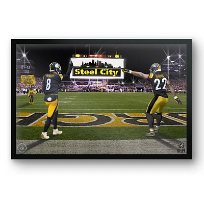 Kenny Pickett & Najee Harris Pittsburgh Steelers 27" x 39" Framed Two Player Art Print
