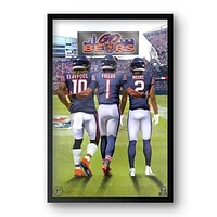 Chase Claypool, Justin Fields & D.J. Moore Chicago Bears 27" x 39" Framed Three Player Art Print