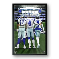 Micah Parsons, Dak Prescott & Trevon Diggs Dallas Cowboys 27" x 39" Framed Three Player Art Print