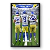 Cooper Kupp, Matthew Stafford & Aaron Donald Los Angeles Rams 27" x 39" Framed Three Player Art Print