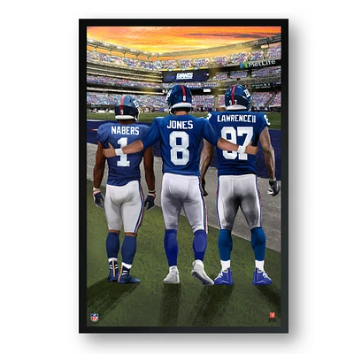 Saquon Barkley, Daniel Jones & Darren Waller New York Giants 27" x 39" Framed Three Player Art Print