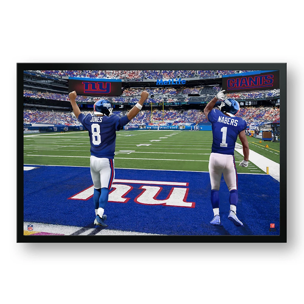 Daniel Jones & Saquon Barkley New York Giants 27" x 39" Framed Two Player Art Print