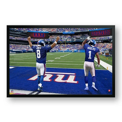 Daniel Jones & Saquon Barkley New York Giants 27" x 39" Framed Two Player Art Print