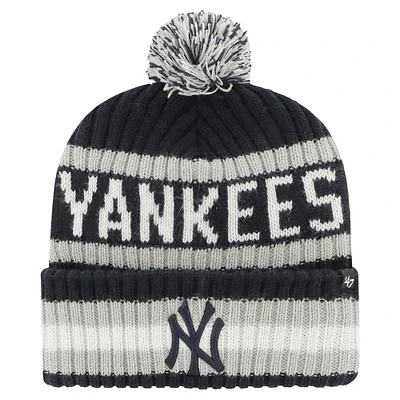 Men's '47 Navy New York Yankees  Bering Cuffed Knit Hat with Pom