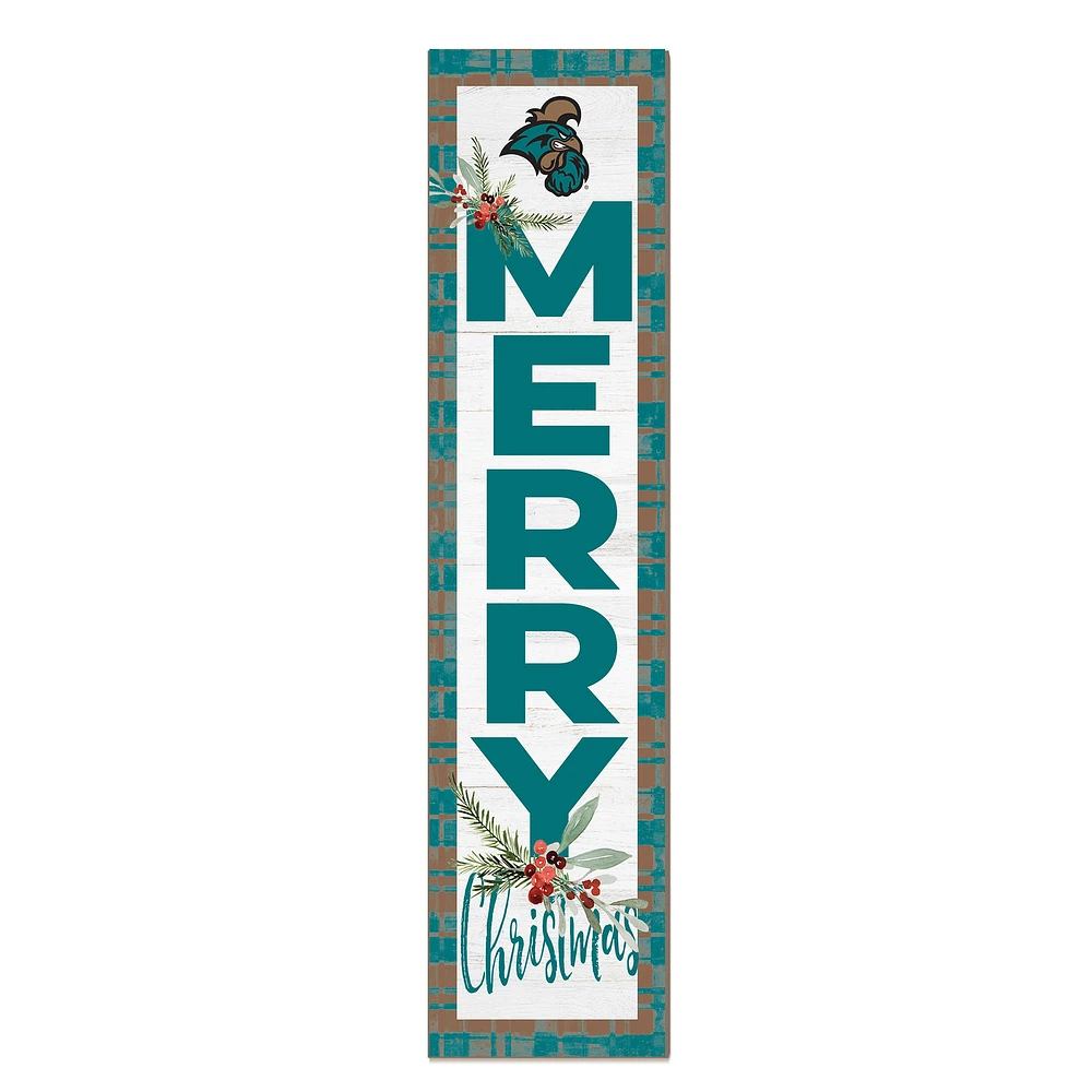 Coastal Carolina Chanticleers 12'' x 48'' Outdoor Merry Christmas Leaner