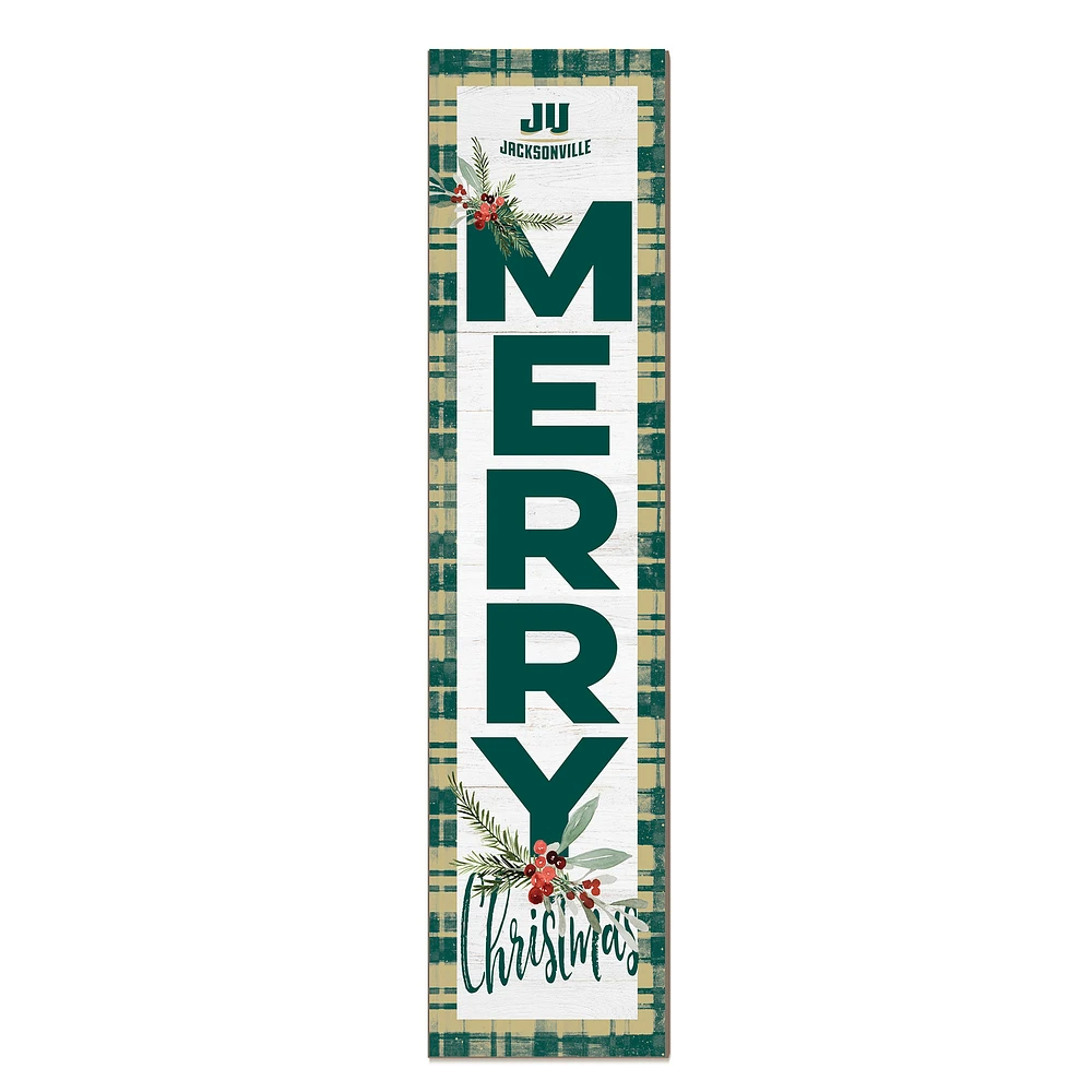 JU Dolphins 12'' x 48'' Outdoor Merry Christmas Leaner