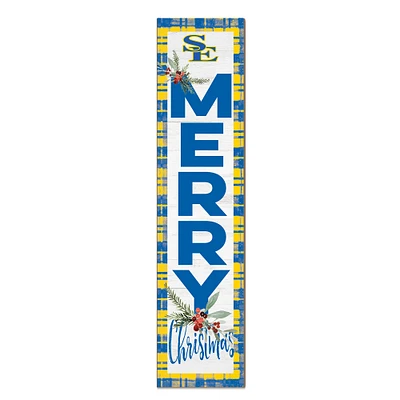 Southeastern Oklahoma State Savage Storm 12'' x 48'' Outdoor Merry Christmas Leaner
