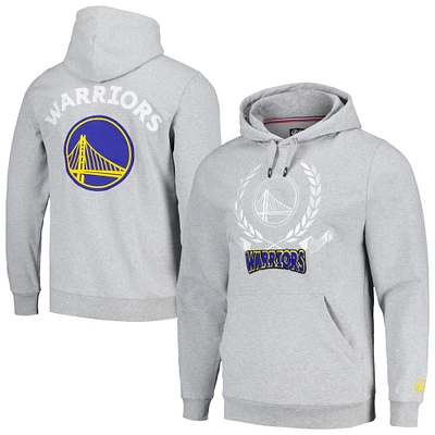 Unisex FISLL Heather Gray Golden State Warriors Heritage Crest Pullover Hoodie