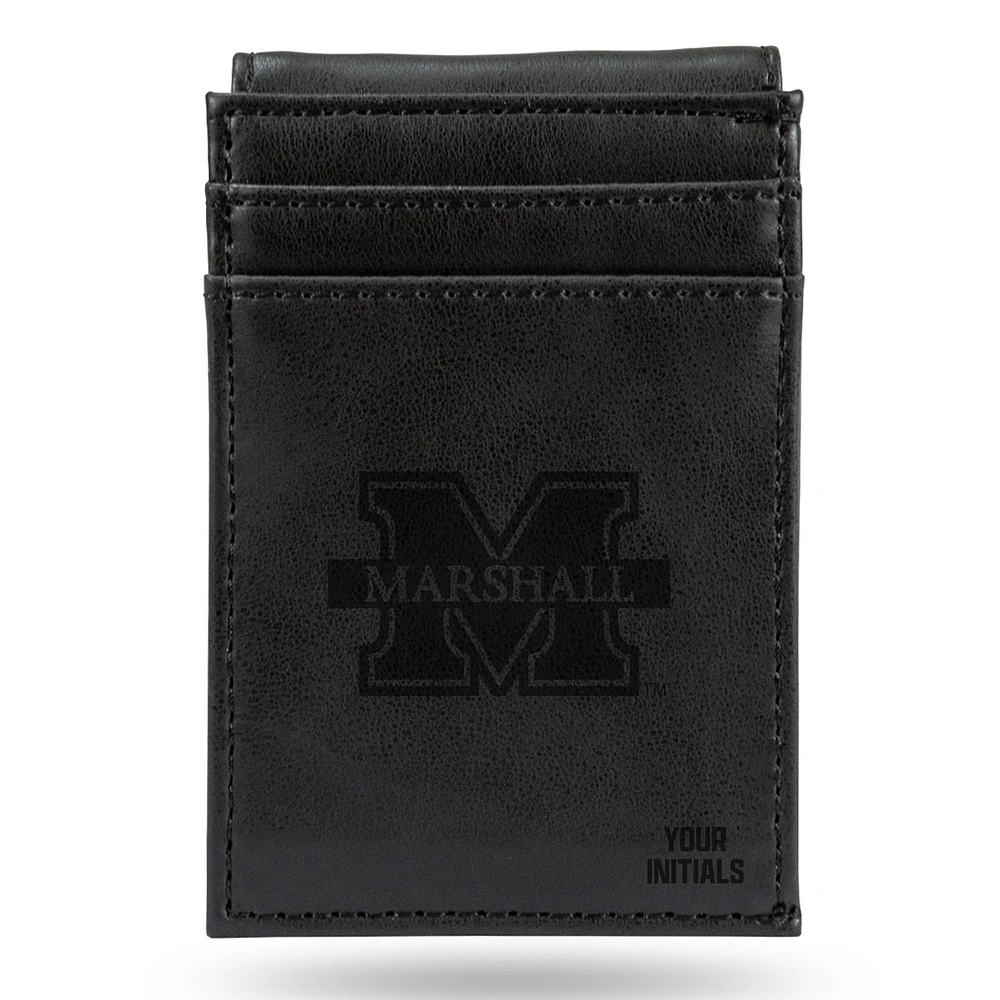 Black Marshall Thundering Herd Personalized Front Pocket Wallet