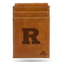 Brown Rutgers Scarlet Knights Personalized Front Pocket Wallet