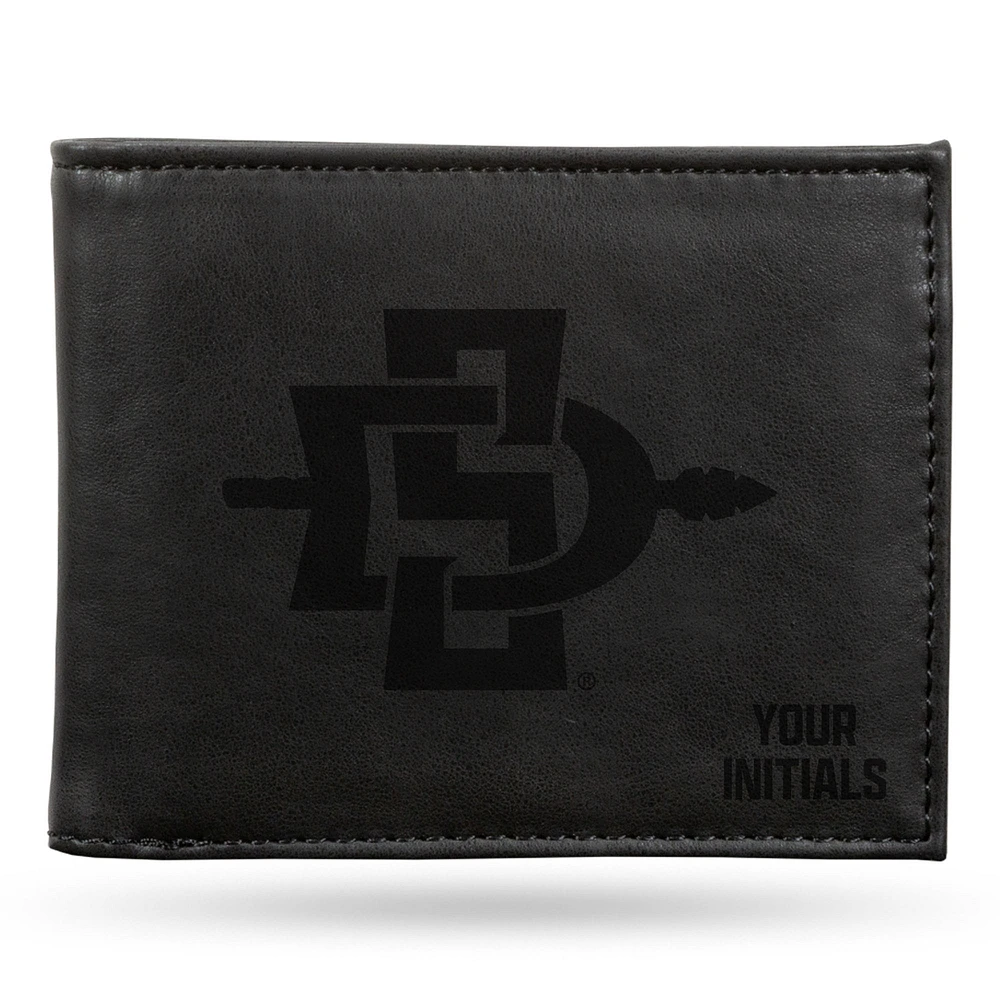 Black San Diego State Aztecs Personalized Billfold Wallet