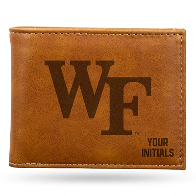 Brown Wake Forest Demon Deacons Personalized Billfold Wallet