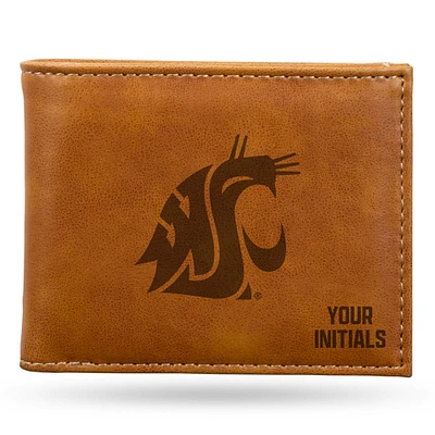 Brown Washington State Cougars Personalized Billfold Wallet