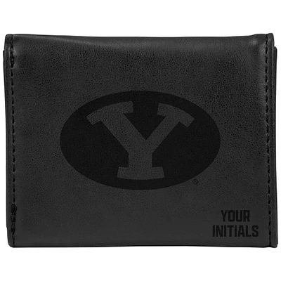 Black BYU Cougars Personalized Trifold Wallet