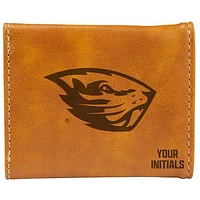 Brown Oregon State Beavers Personalized Trifold Wallet