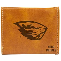 Brown Oregon State Beavers Personalized Trifold Wallet