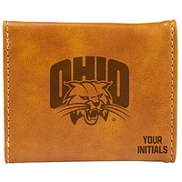 Brown Ohio Bobcats Personalized Trifold Wallet