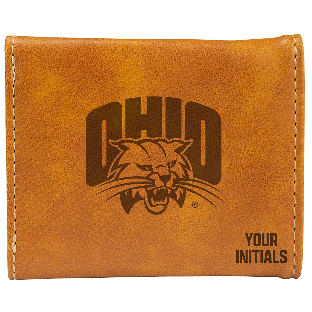 Brown Ohio Bobcats Personalized Trifold Wallet