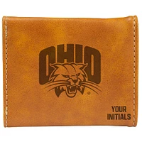 Brown Ohio Bobcats Personalized Trifold Wallet