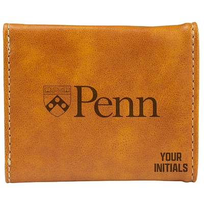 Brown Pennsylvania Quakers Personalized Trifold Wallet