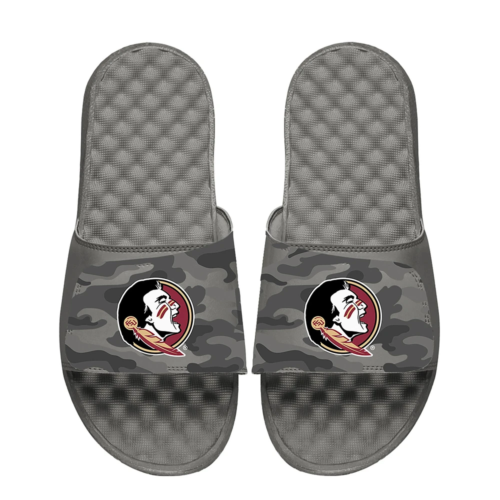Men's ISlide Gray Florida State Seminoles Camo Slide Sandals