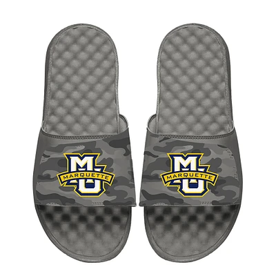 Men's ISlide  Gray Marquette Golden Eagles Camo Slide Sandals