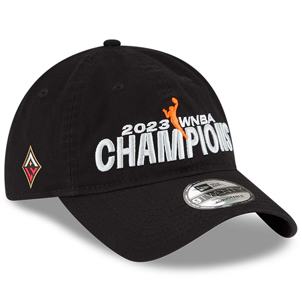 Men's New Era Black Las Vegas Aces 2023 WNBA Finals Champions Locker Room 9TWENTY Adjustable Hat