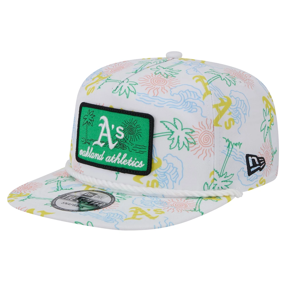 Men's New Era White Oakland Athletics Islander Golfer Snapback Hat