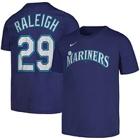 Youth Nike Cal Raleigh Navy Seattle Mariners Player Name & Number T-Shirt