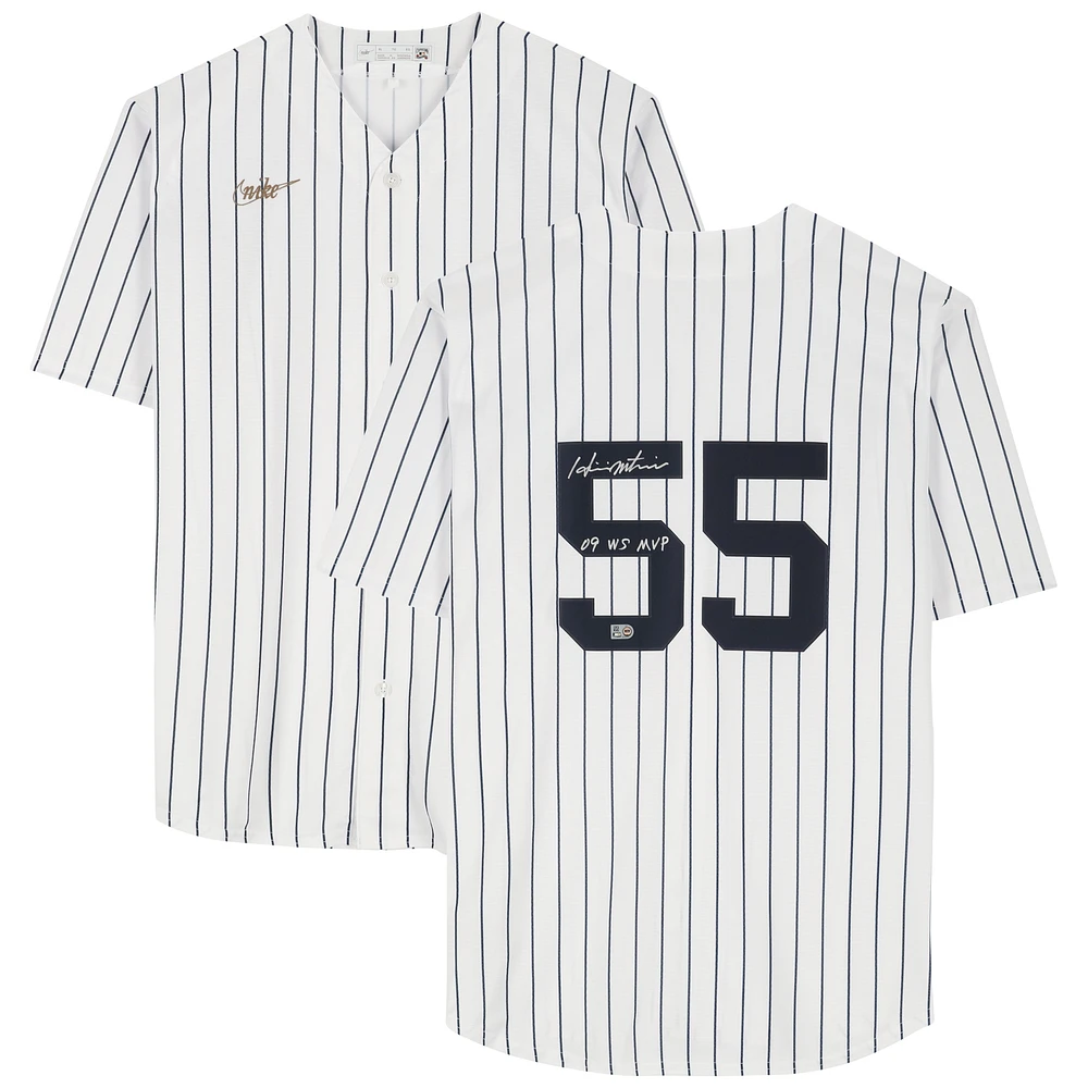 Hideki Matsui New York Yankees Autographed White Nike Cooperstown Collection Pinstripe Replica Jersey with "09 WS MVP" Inscription